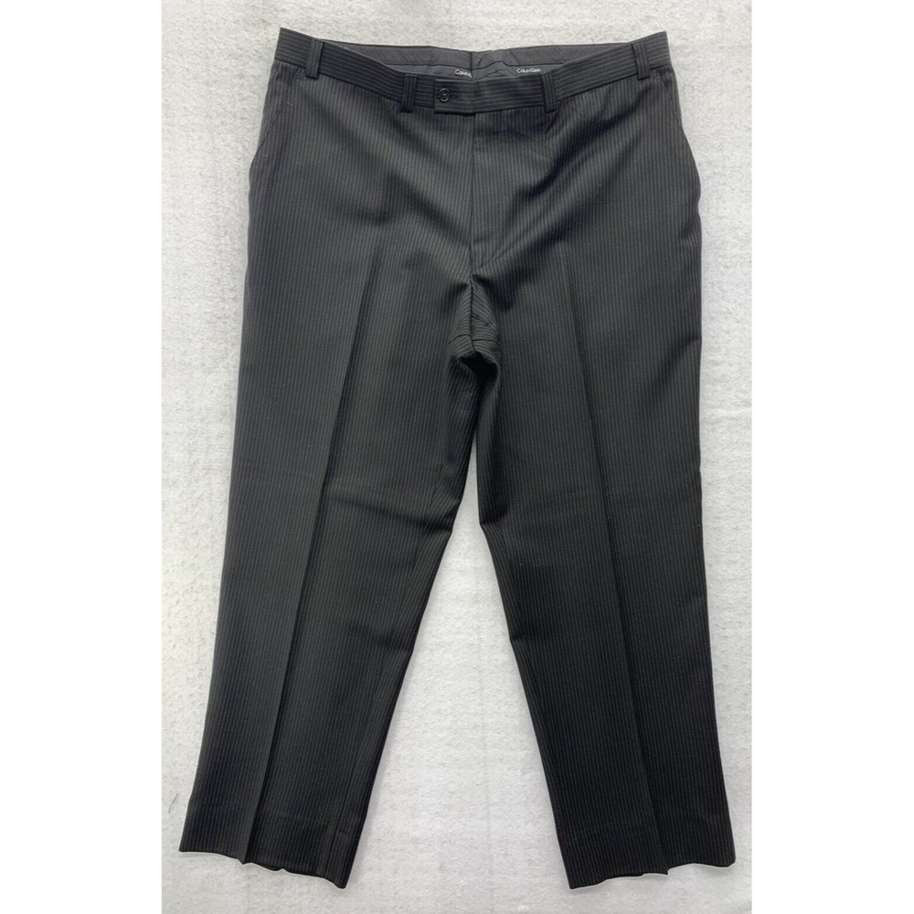 Calvin Klein 2 Piece Suit 42R Pants 38X29 Black Pure Wool Canada Teamster 1998 - Picture 15 of 16
